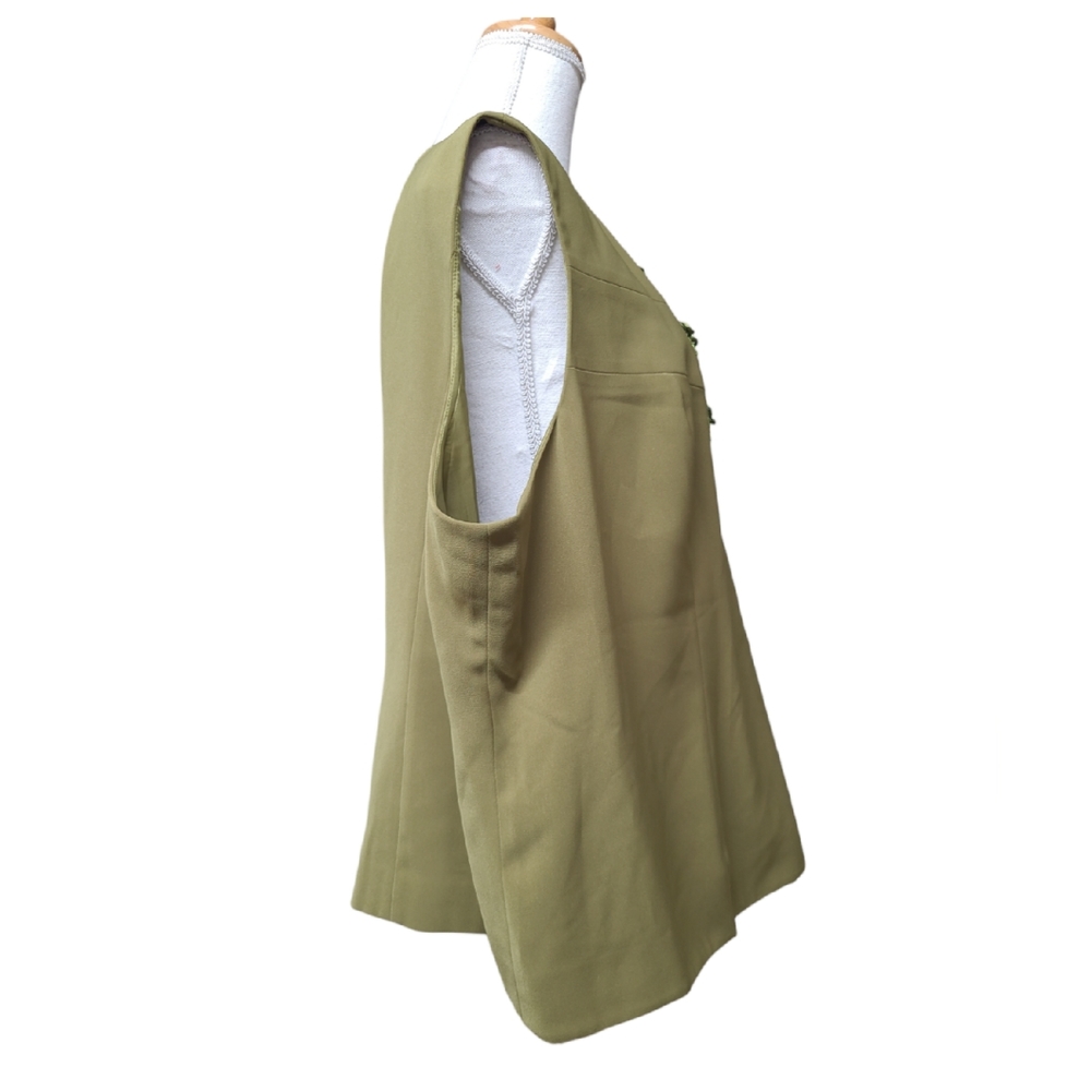 DVC EXCLUSIVE SHIRT WOMENS SIZE 24 GREEN SLEEVELESS BLOUSE BACK ZIP NEW - Picture 3 of 14